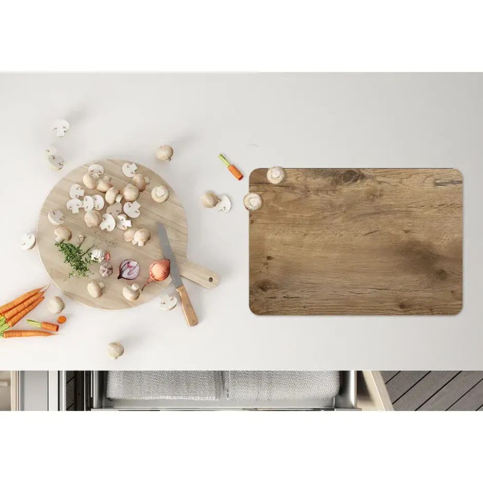 Placemat 6 stuks 45x30 cm Hout - Bruin - Houtlook