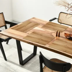 Placemat 6 stuks 45x30 cm Houtlook - Bruin - Hout