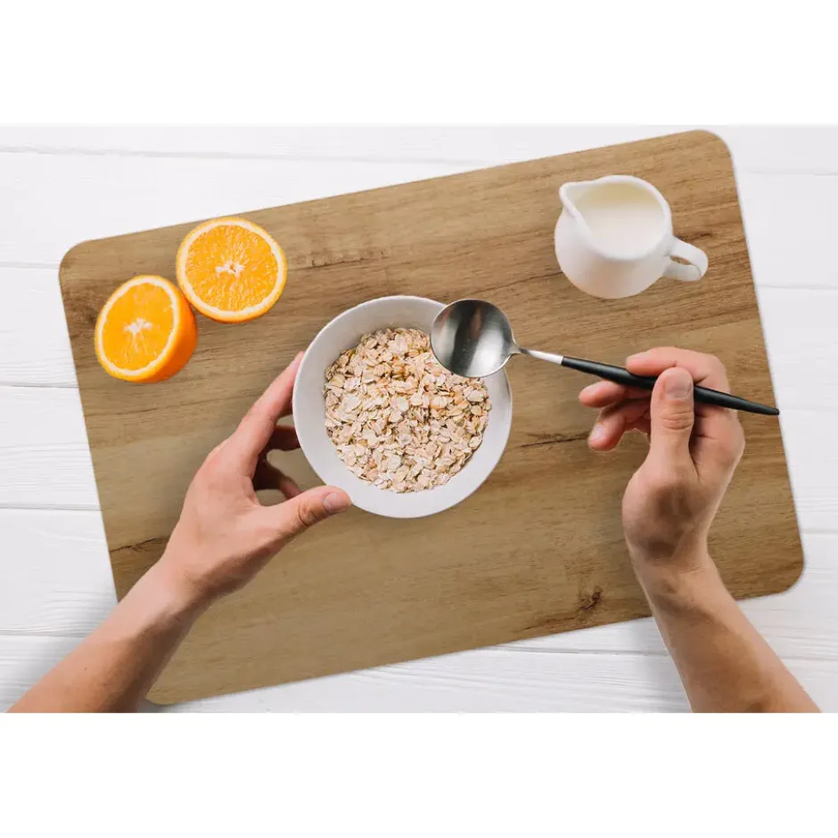Placemat 6 stuks 45x30 cm Houtlook - Bruin - Hout