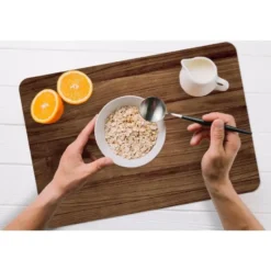 Placemat 6 stuks 45x30 cm Houtlook - Bruin