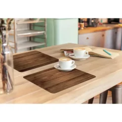 Placemat 6 stuks 45x30 cm Houtlook - Bruin
