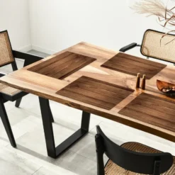 Placemat 6 stuks 45x30 cm Houtlook - Bruin