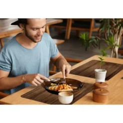 Placemat 6 stuks 45x30 cm Houtlook - Bruin