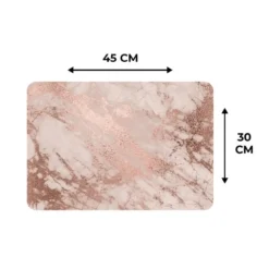 Placemat 6 stuks 45x30 cm Marmer - Roze - Luxe - Marmerlook - Glitter - Design