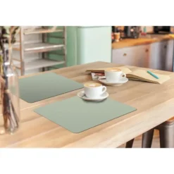 Placemat 6 stuks 45x30 cm Mintgroen - Effen kleur