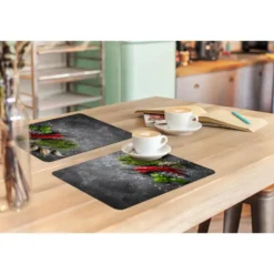 Placemat 6 stuks 45x30 cm Peper - Kruiden - Specerijen - Beton