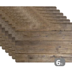Placemat 6 stuks 45x30 cm Planken van hout met een bijzondere structuur