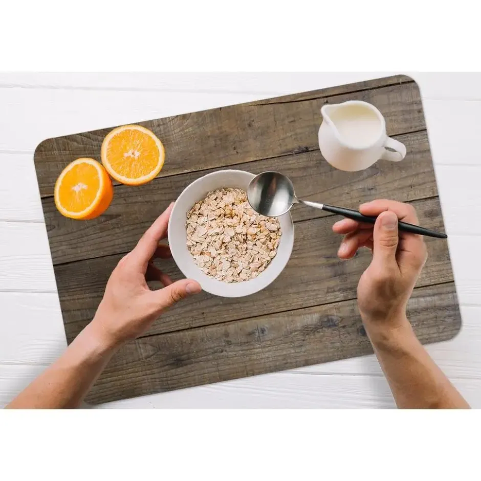 Placemat 6 stuks 45x30 cm Planken van hout met een bijzondere structuur