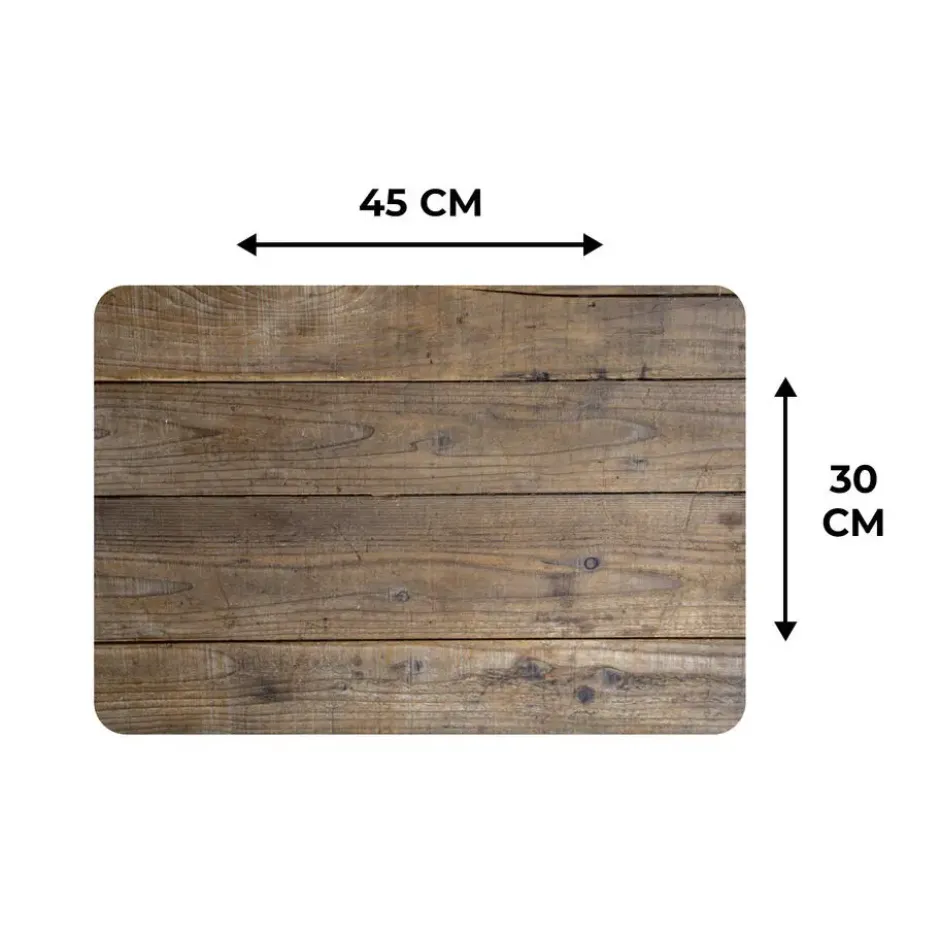 Placemat 6 stuks 45x30 cm Planken van hout met een bijzondere structuur