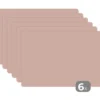 Placemat 6 stuks 45x30 cm Roze - Palet - Oud - Effen - Oudroze