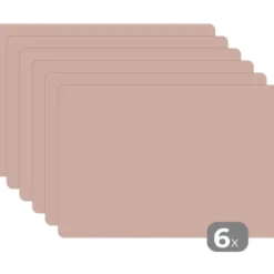 Placemat 6 stuks 45x30 cm Roze - Palet - Oud - Effen - Oudroze