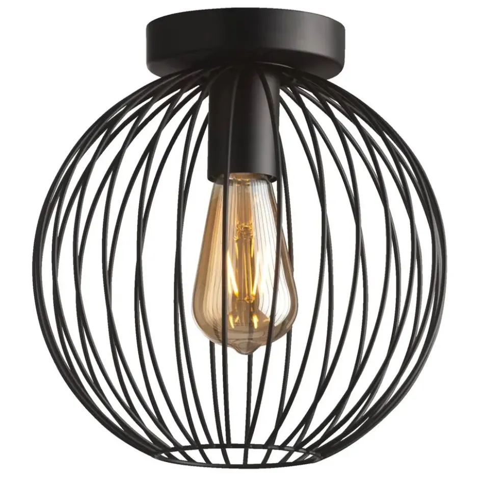 Plafondlamp Xavier - zwart - 25,5xØ25 cm