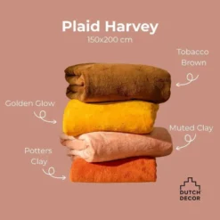 Plaid Harvey - Tobacco Brown - 150x200 cm