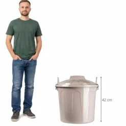 Plasticforte afvalemmer - beige - 21L - kunststof - H42 cm