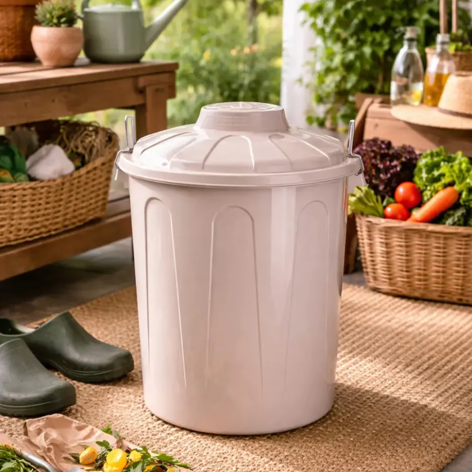 Plasticforte afvalemmer - beige - 21L - kunststof - H42 cm