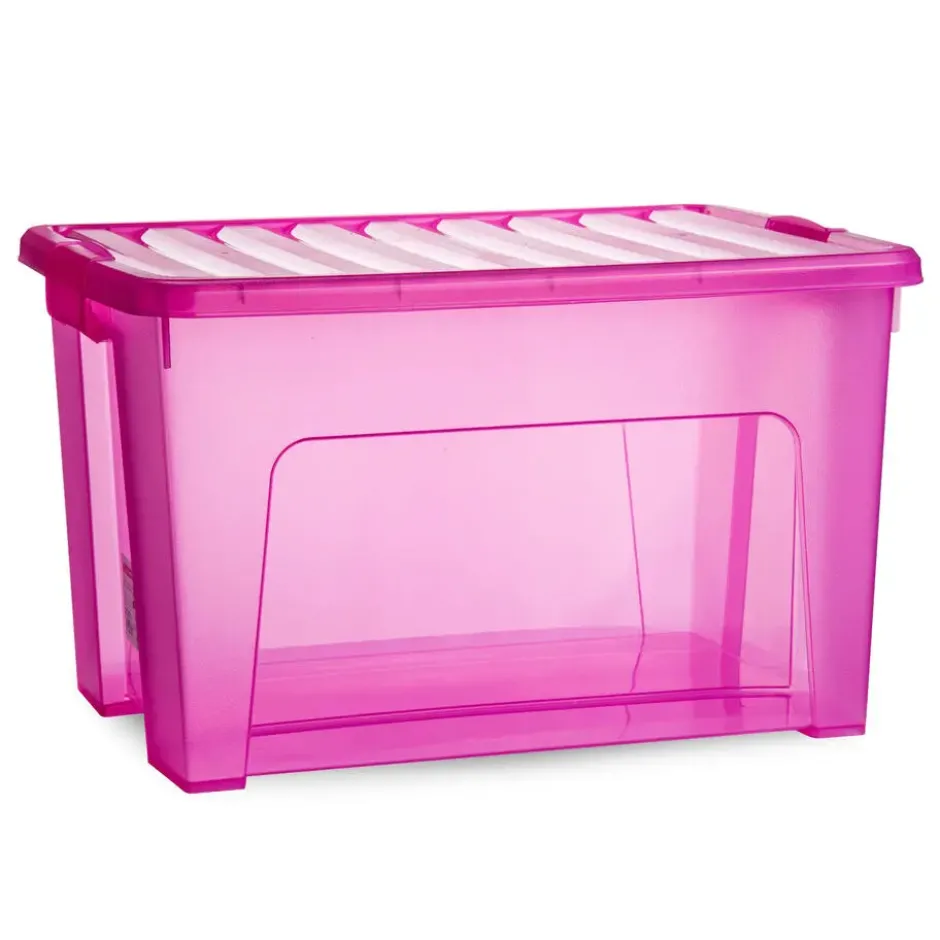 Plasticforte Opbergbox met deksel - roze - 47L - kunststof