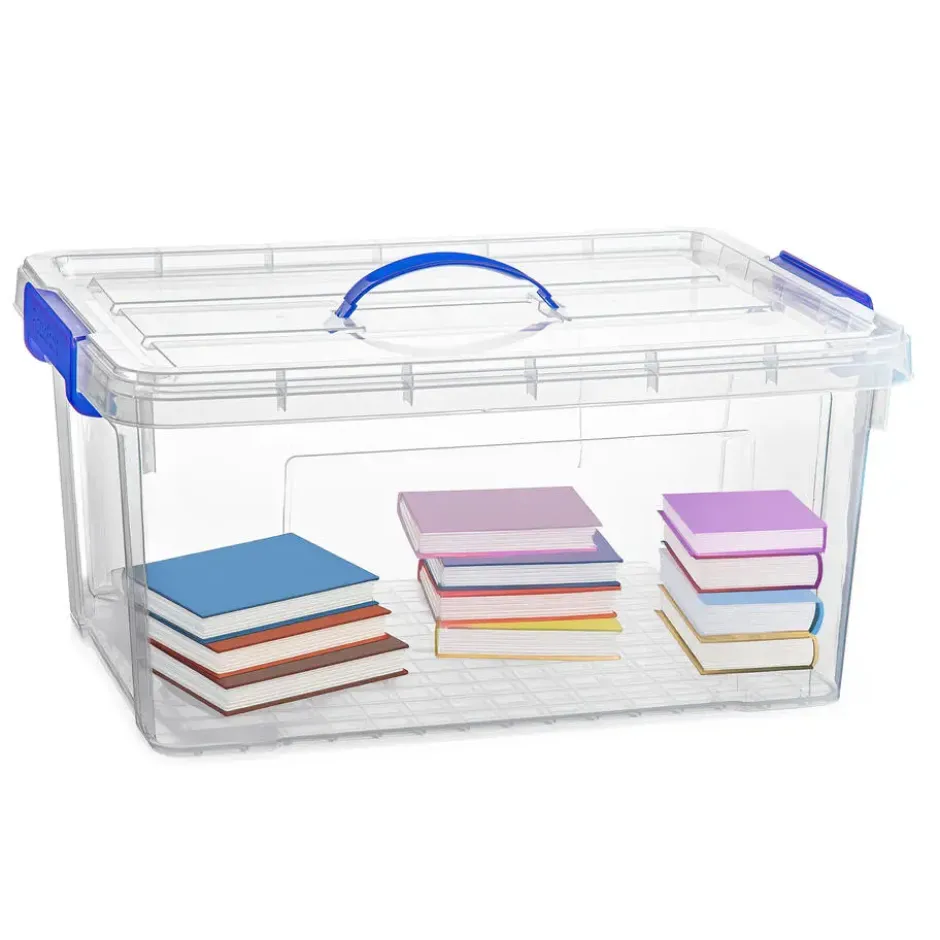Plasticforte Opbergbox met deksel - blauw - 34L - kunststof