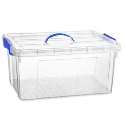 Plasticforte Opbergbox met deksel - blauw - 34L - kunststof