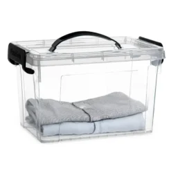 Plasticforte Opbergbox met deksel - grijs - 6L - kunststof