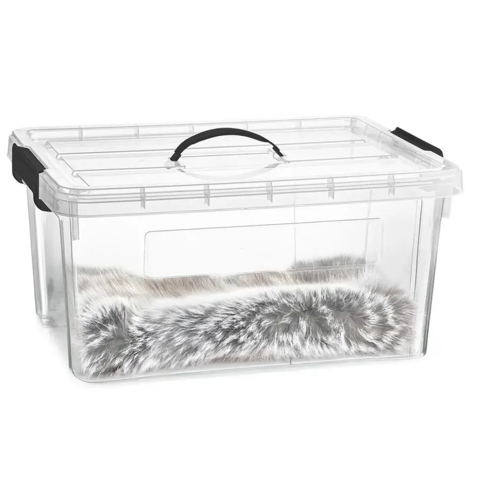 Plasticforte Opbergbox met deksel - grijs - 34L - kunststof