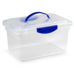 Plasticforte Opbergbox met deksel - blauw - 9L - kunststof