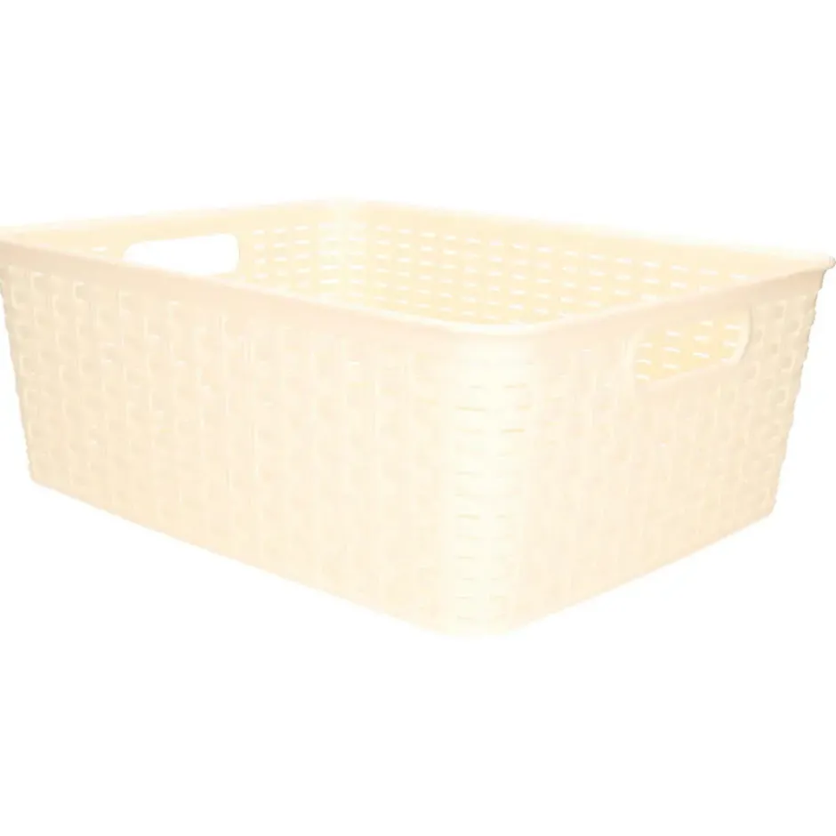 Plasticforte Opbergmand/kastmand - kunststof - zacht geel - 12L