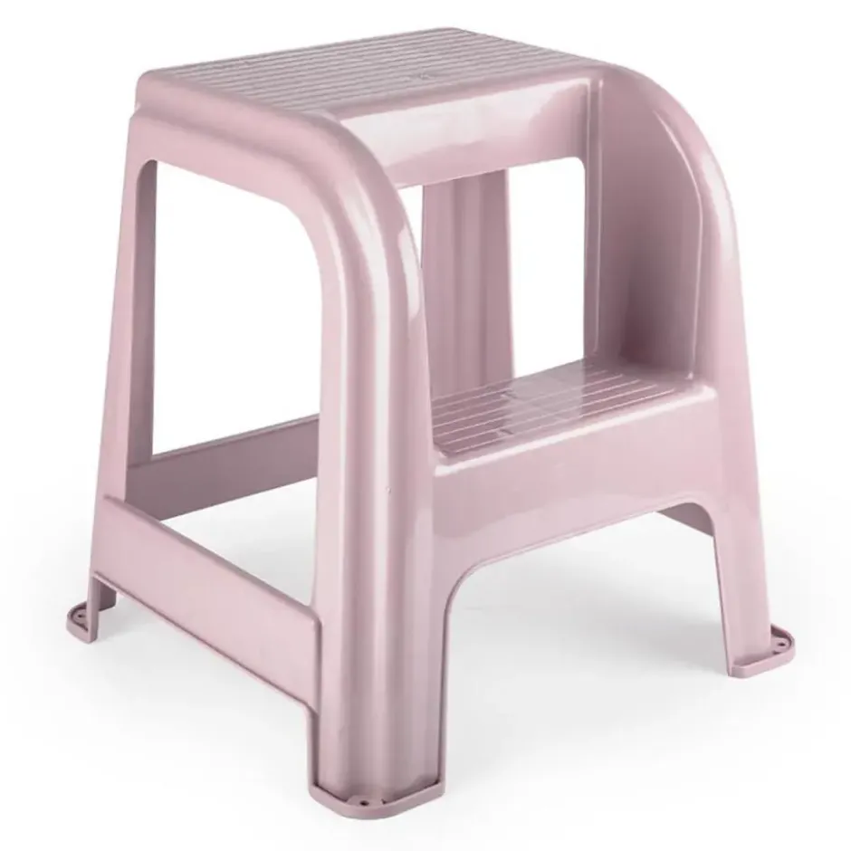 Plasticforte Opstapkrukje - 2 tredes - roze - 45 cm