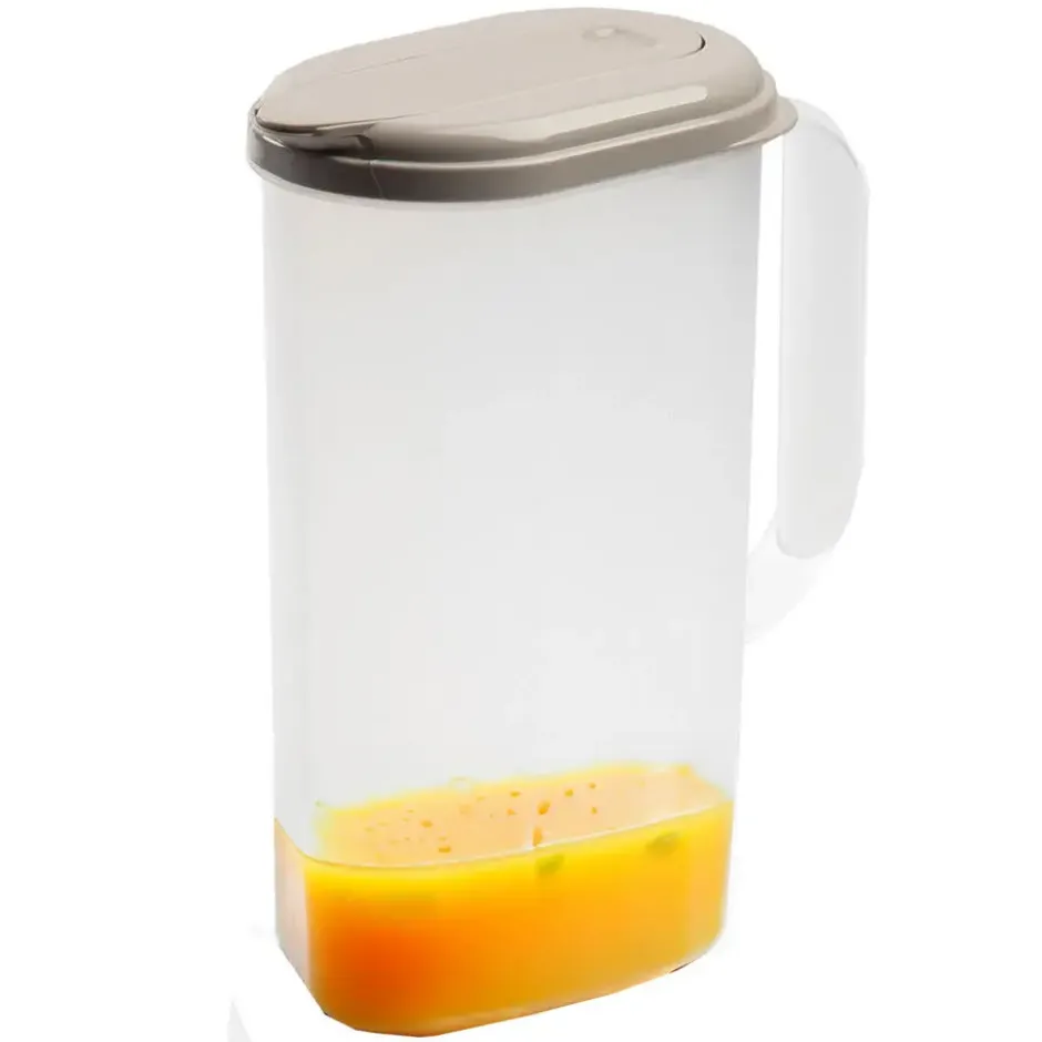Plasticforte Waterkan met deksel - 2L - taupe - kunststof