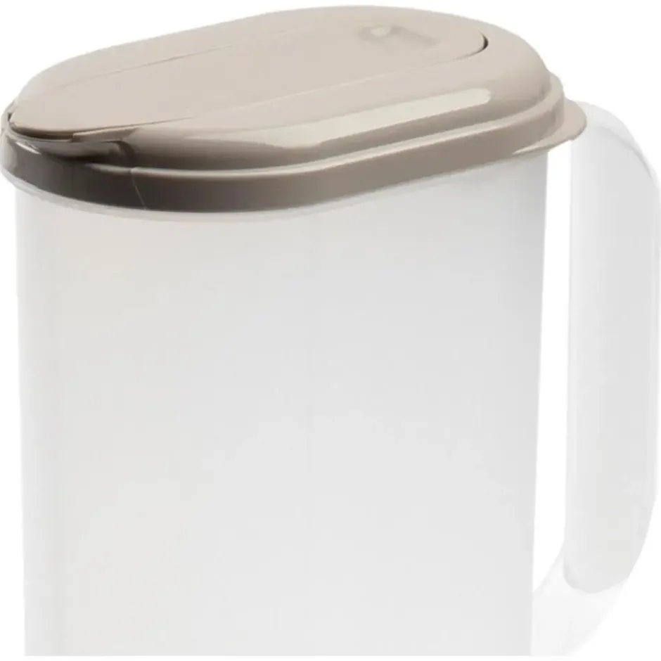 Plasticforte Waterkan met deksel - 2L - taupe - kunststof