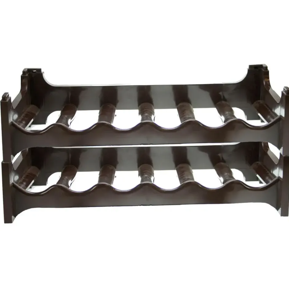 PlasticForte Wijnrek - stapelbaar - kunststof - bruin - 60,5 cm