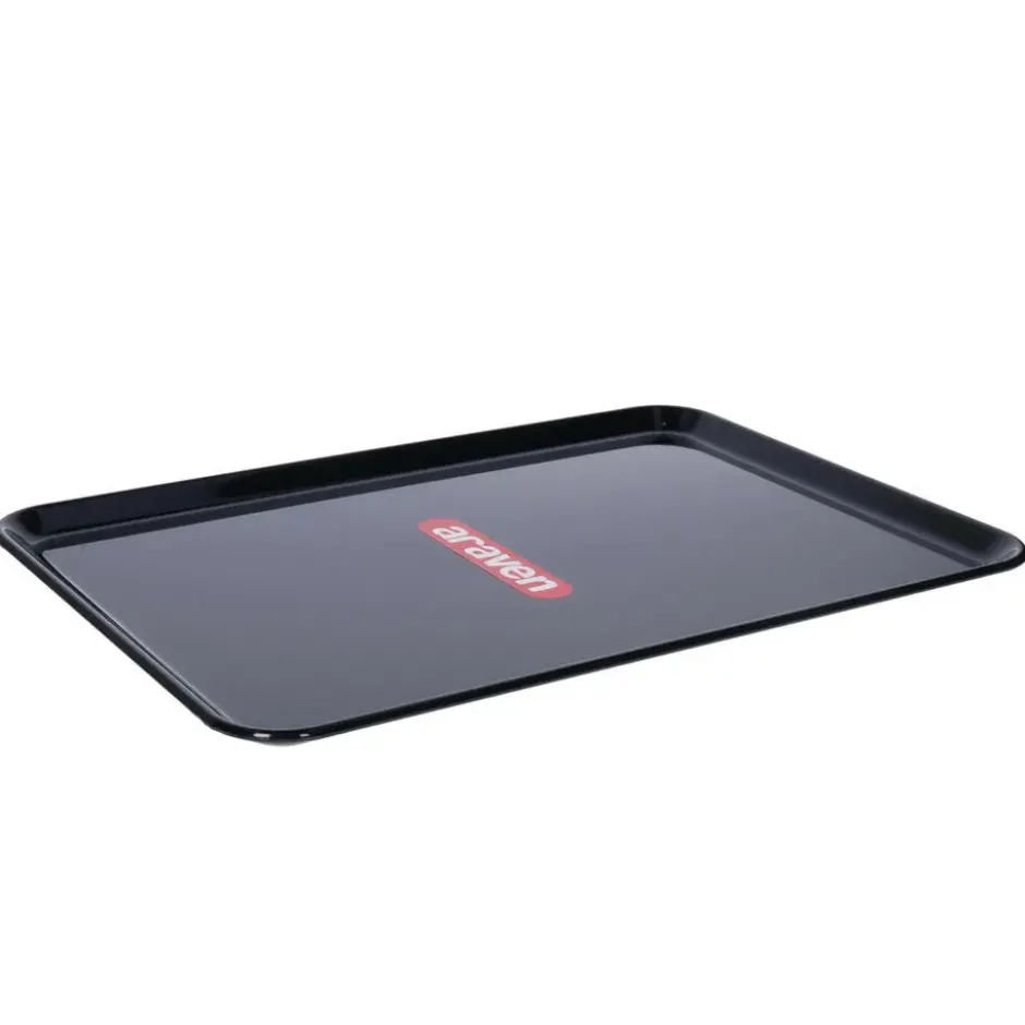 Plat Horeca dienblad - zwart - kunststof - 35 x 24 cm - Serveren
