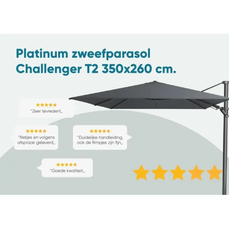 Platinum Challenger Premium T2 3.5x2.6 m - Havanna + voet en hoes