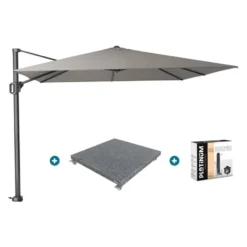 Platinum Challenger Premium T1 3x3 m - Manhattan Grey met voet en hoes