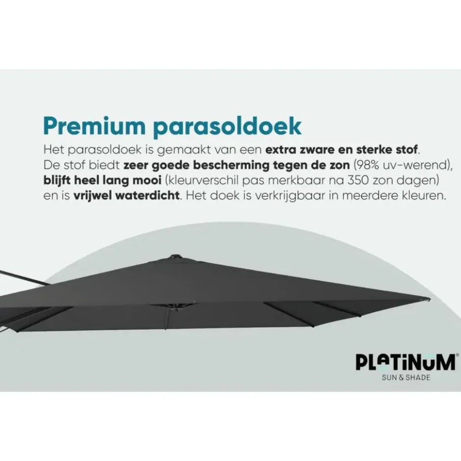 Platinum Challenger T2 - 3x3 m. - Manhattan Grey + ingraafvoet en hoes