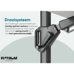 Platinum Challenger T2 - 3x3 m. - Manhattan Grey + ingraafvoet en hoes