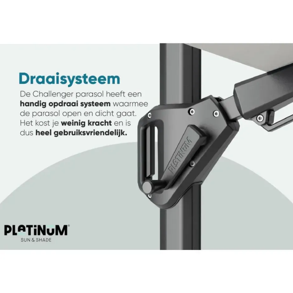 Platinum Challenger T2 - 3x3 m. - Manhattan Grey + ingraafvoet en hoes