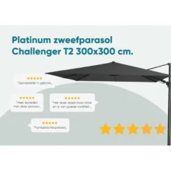 Platinum Challenger T2 - 3x3 m. - Manhattan Grey + ingraafvoet en hoes