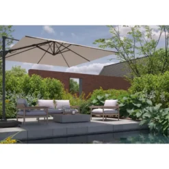 Platinum Challenger T2 zweefparasol premium - 3,5x2,6 m. - Champagne