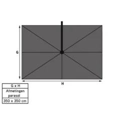 Platinum Challenger vierkante parasol T1 Premium 3,5x3,5 m. - Havanna