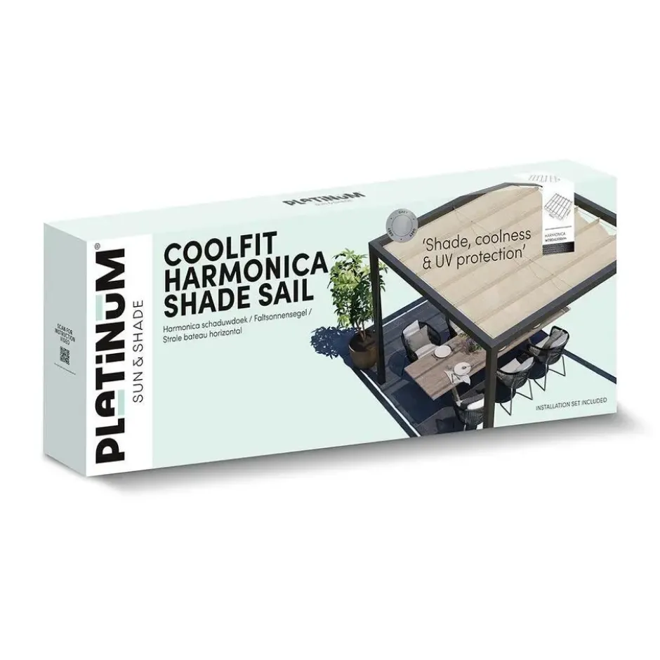 Platinum Coolfit Harmonica schaduwdoek 290x300 - beige