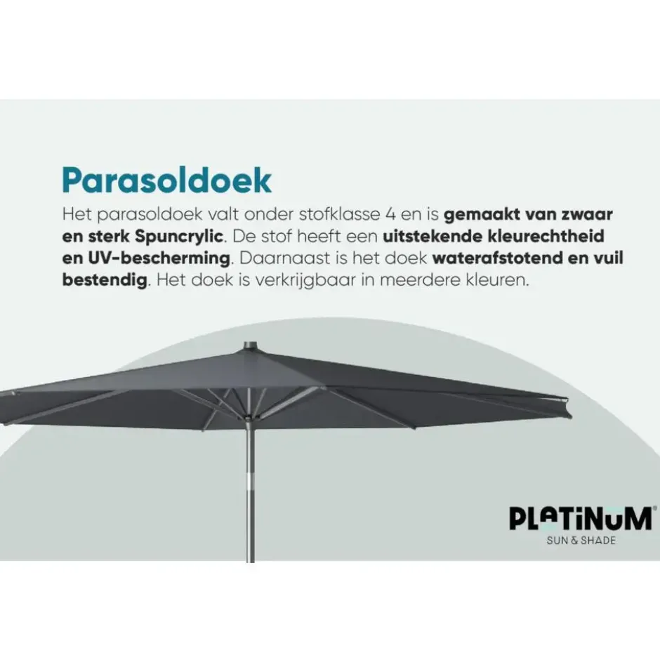 Platinum Parasol Riva Ø300 cm Faded Black
