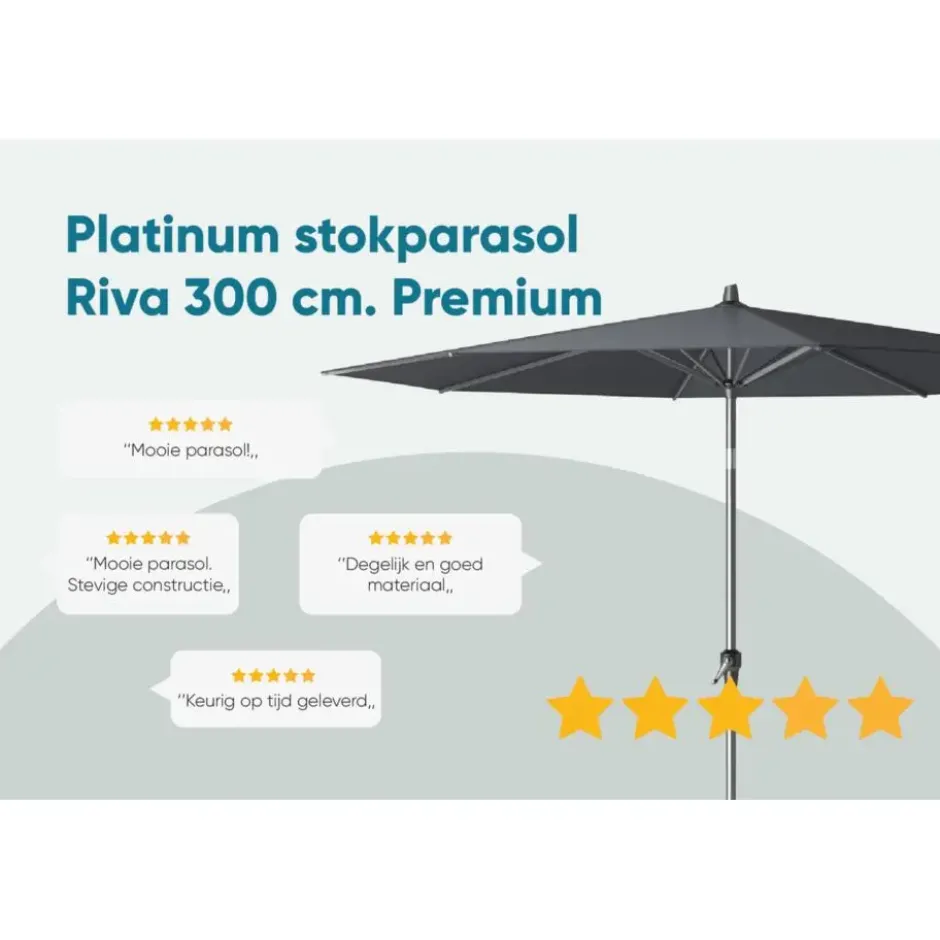 Platinum Parasol Riva Ø300 cm Faded Black