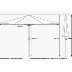 Platinum Parasol Riva 250 x 250 cm Taupe