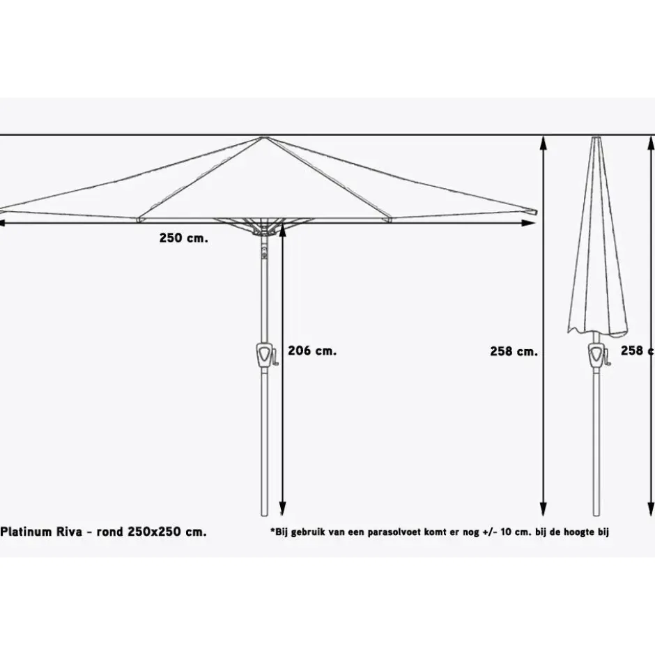 Platinum Parasol Riva 250 x 250 cm Taupe