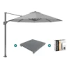 Platinum Voyager ronde zweefparasol T1 3 m. - Light Grey + voet + hoes