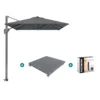Platinum Voyager zweefparasol T1 3x2 m. - Antraciet met voet en hoes