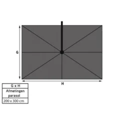Platinum Voyager zweefparasol T1 3x2 m. - Antraciet met voet en hoes