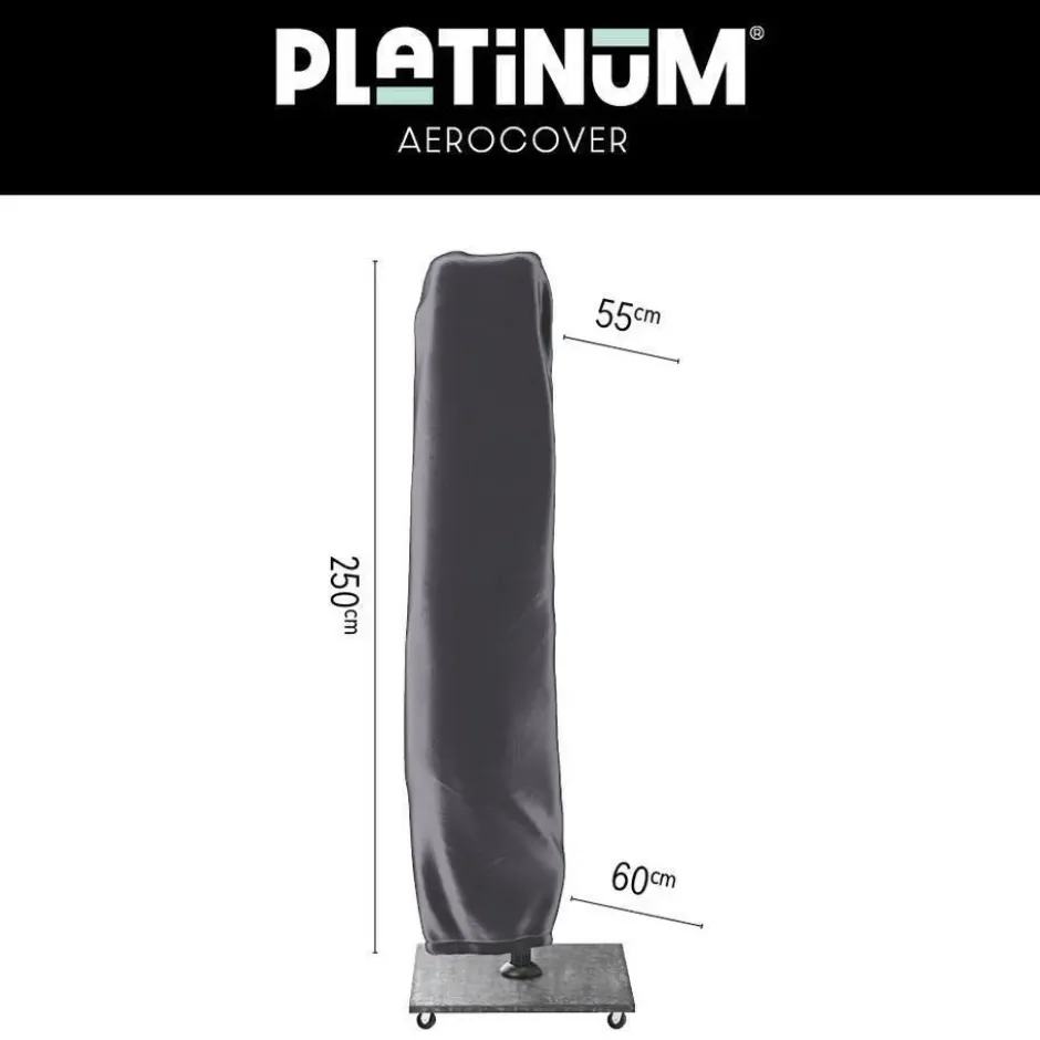Platinum Voyager zweefparasol T1 3x2 m. - Antraciet met voet en hoes