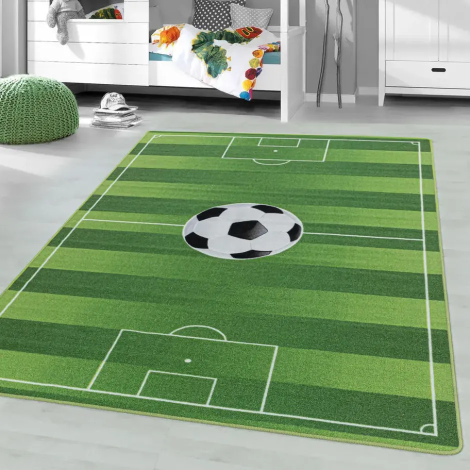 Play Voetbal Speelkleed Kinderkamer Groen - 120x170 CM