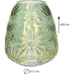 Plume Living Vaas Floran - transparant groen - D17 x H20 cm